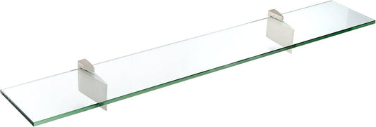 Spancraft Glass R-4.75x36-Brushed Steel Raven Glass Shelf, Brushed Steel, 4.75" x 36"