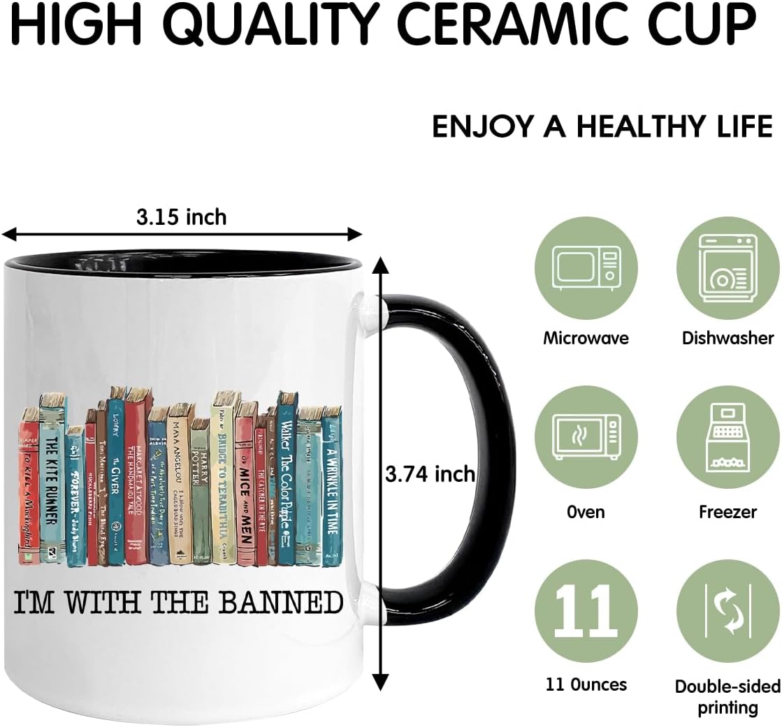 Gifts For Book Lovers, Book Lovers Gifts For Women, Book Themed Gifts for Teacher, Librarian Mug for Women, Christmas Gifts for Book Lovers Bookworm, Book Accessories, 11oz Coffee Mug