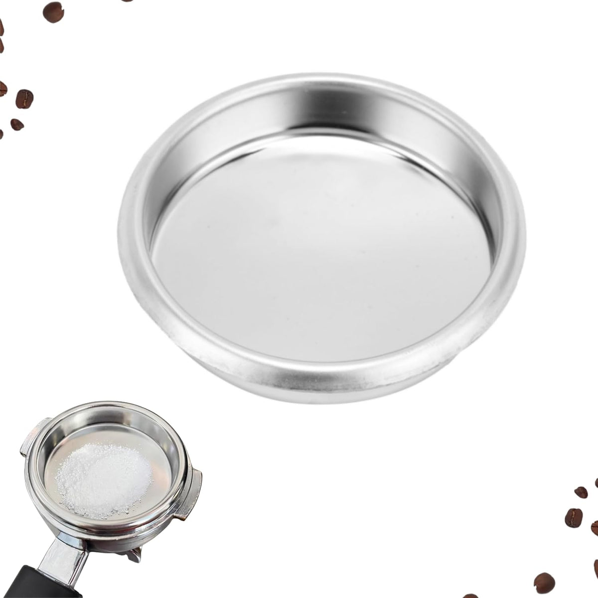 Coffee Machine Accessories, 54mm Backflush Insert Metal Backflush Insert Coffee Machine Stainless Steel Backflush Insert Metal Blind Filter for Sage8 Series