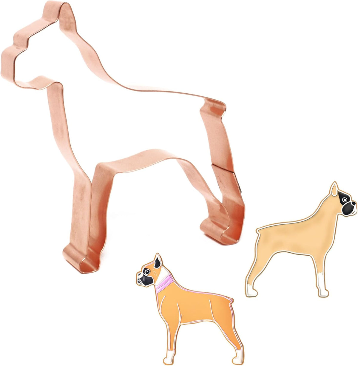 The Fussy Pup Boxer Cookie Cutter – Handcrafted in USA - 4.5 Inch Copper Dog Lover Gift