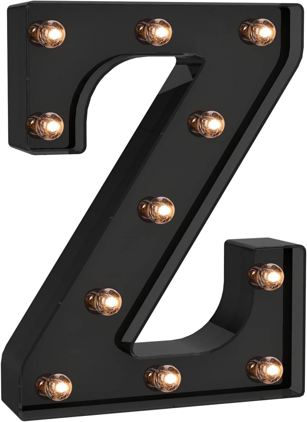 Foaky Black LED Letter Lights for Room Decor - Bedroom Wall Decor, Alphabet Lights for Home, Wedding, Party - Battery Operated （Z）