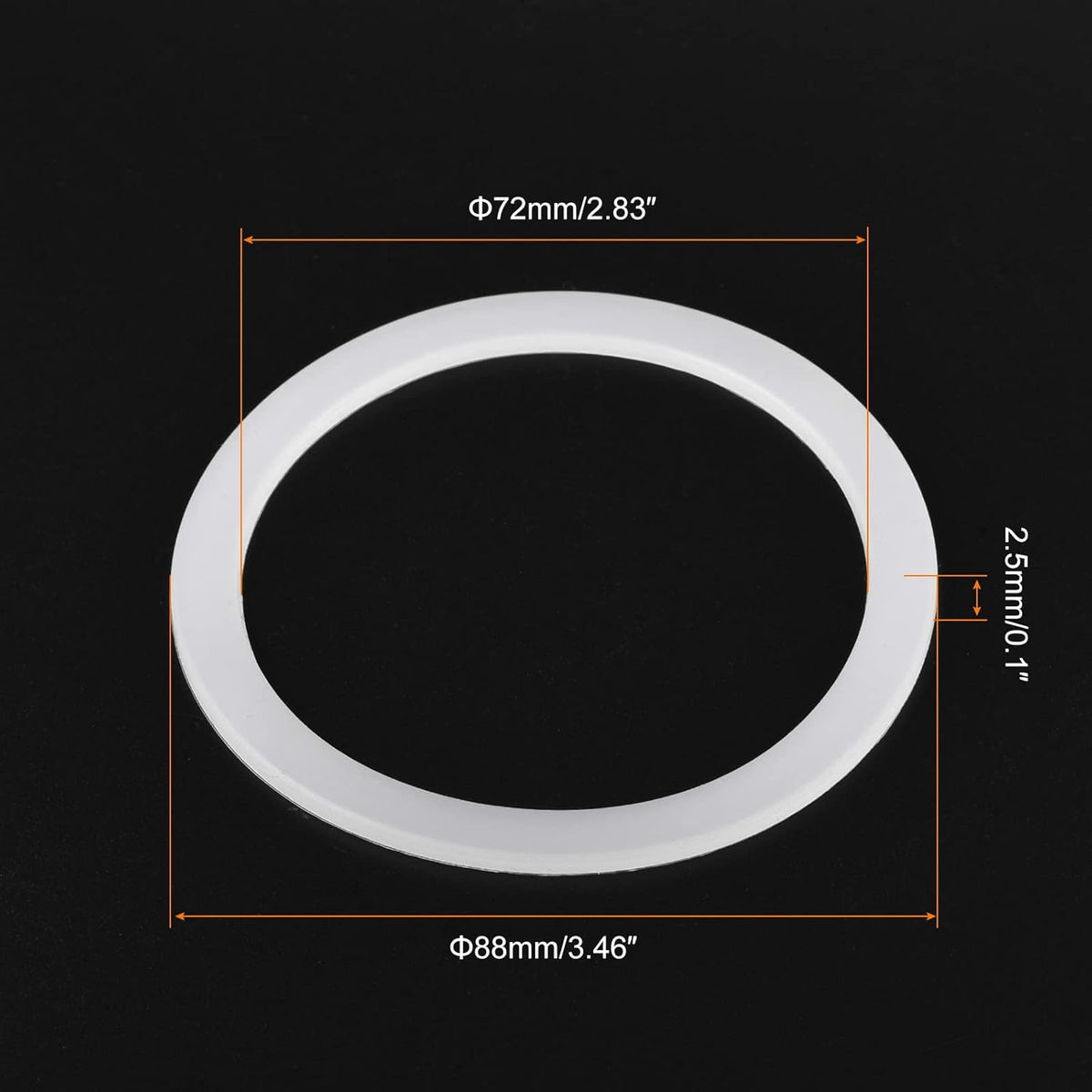 MECCANIXITY Gasket Seal Coffee Maker White Silicone Ring Replacement 72x88x2.5mm for 12-Cup Aluminium Coffee Pot, Pack of 5