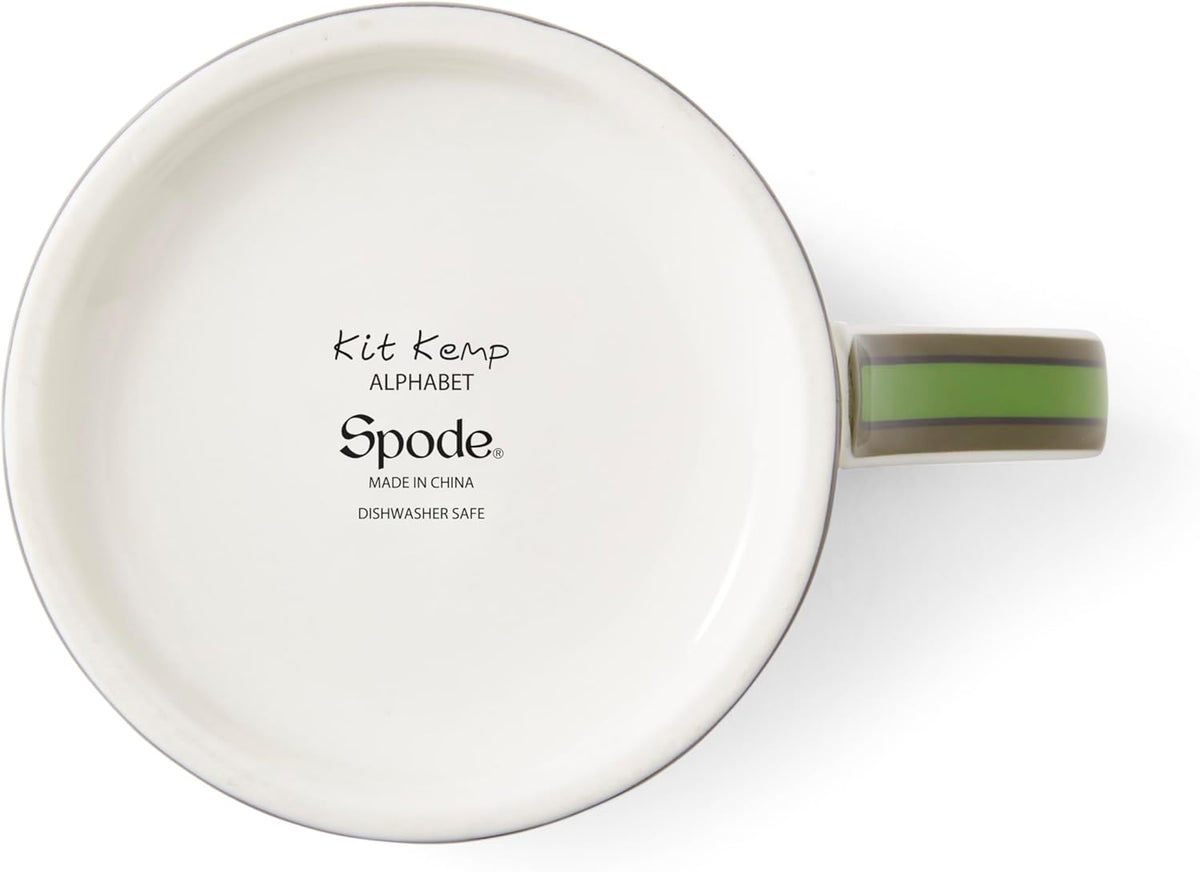 Spode Kit Kemp Alphabet Mug - Letter G Monogram in Fine China, 12oz Ceramic Coffee Cup for Hot Drinks, Personalized Drinkware for Unique Gifts, Dishwasher Safe Tea or Coffee Mug - Gift Box Included