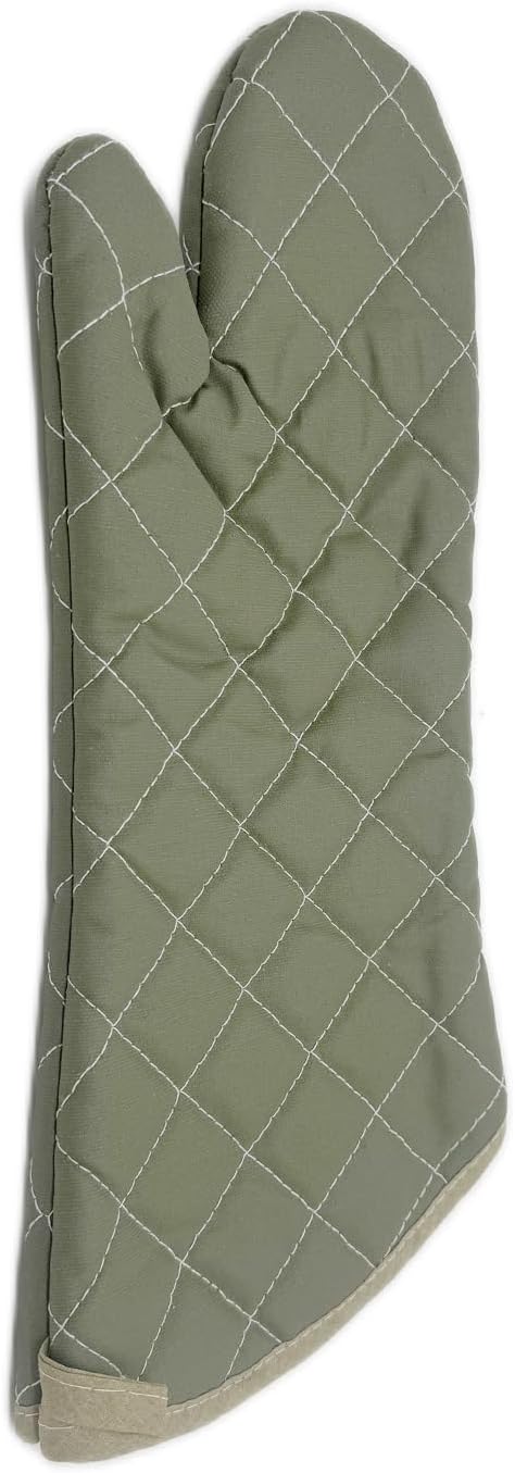 17 Inch Extra Long Heat Resistant Oven Gloves New Cotton Oven Mitts Kitchen Gloves High Temperature Cooking Tool BBQ Gloves (17" Green)