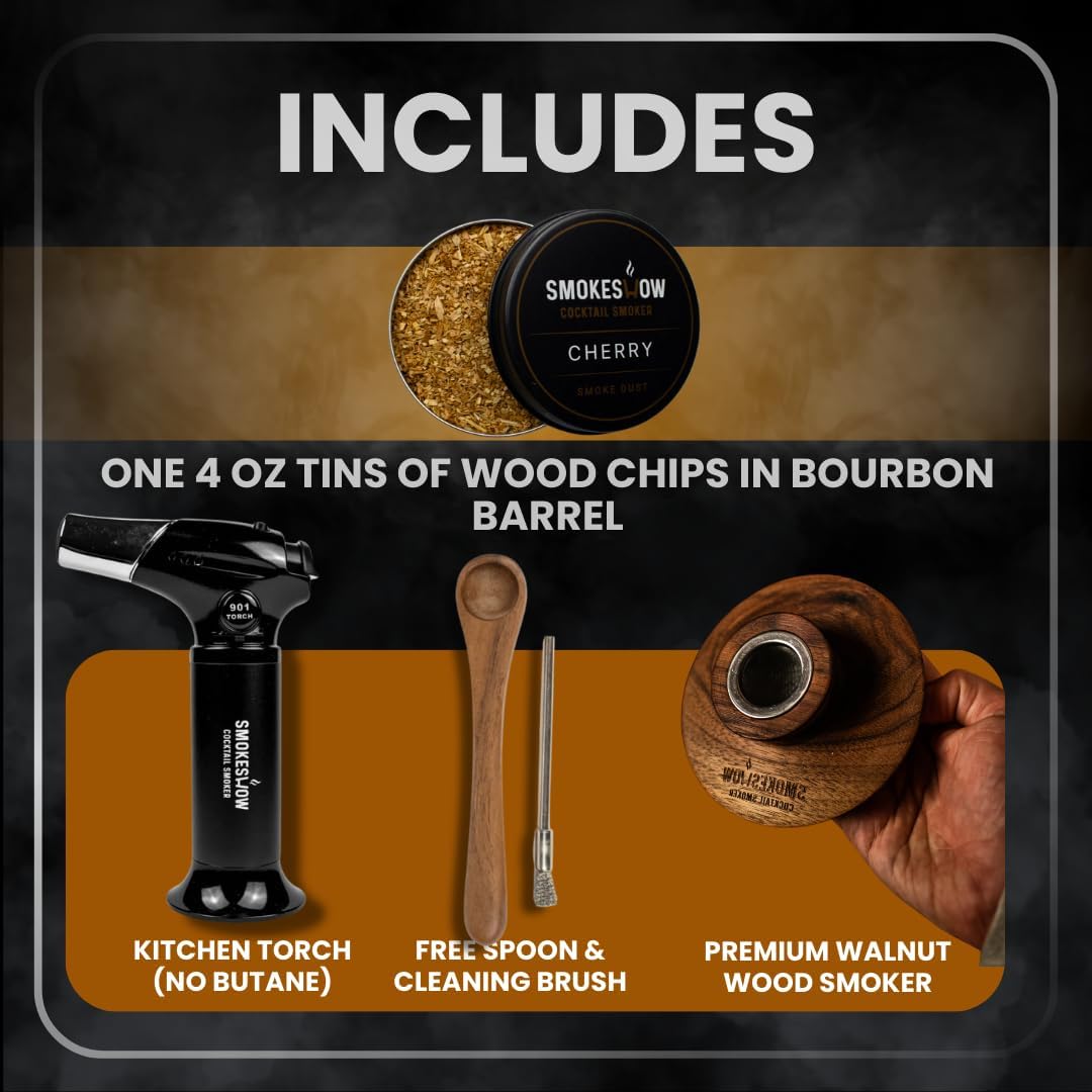 Bundle with Kitchen Torch, One Flavor of Wood Chips Cherry (No Butane Included)
