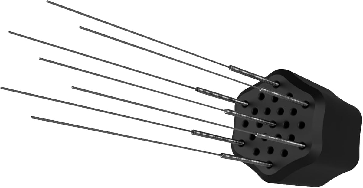 Barista Hustle WDT Espresso Distribution Tool, Coffee Distributor for Barista, 25 Needle Comb with Black Silicone Handle, 501 Stainless Steel for Precise Coffee Distribution, 30 Needles Included