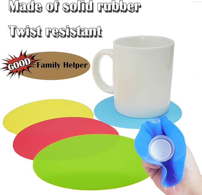 Rubber Jar Opener Gripper Pad-Jar Opener for Weak Hands-Silicone Heat Insulation Pad Round-Rubber Grippers for Opening Jars