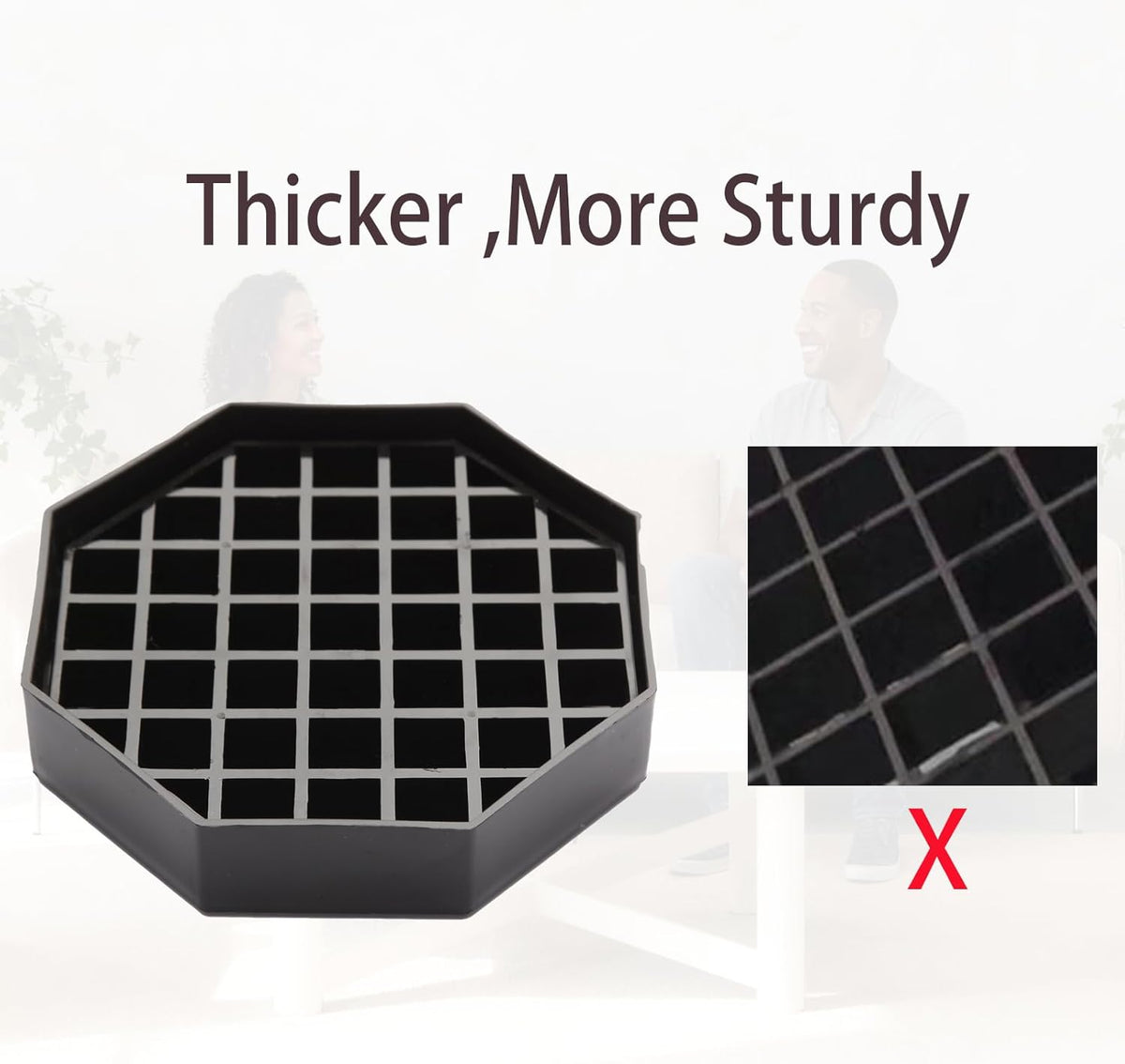 4.1" Octagonal Coffee Drip Tray | Black Plastic Honeycomb Grid Countertop Tray for Coffee, Tea, Wine & Beverage Dispensers,Pack of 2(2, 4.1in)