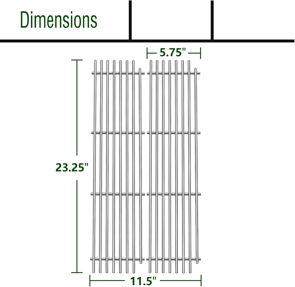 Grill Grates BBQ Parts for 54921 Viking Grill VGBQ 30 in T Series,VGBQ 41 in T Series,VGBQ 53 in T Series, VGBQ300T,VGBQ0302T,VGBQ3002RT,VGBQ4103RT,Stainless Steel Grid Accessories Replacement