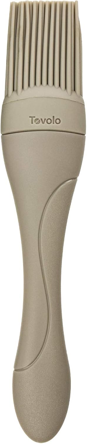 Tovolo Small 7” Heat Resistant Kitchen Silicone Cooking Brush Great for Pastry Baking Basting Sauces Marinades Glazing Oil Brushing Baste Meats Pastries Cakes Desserts, Slate Gray