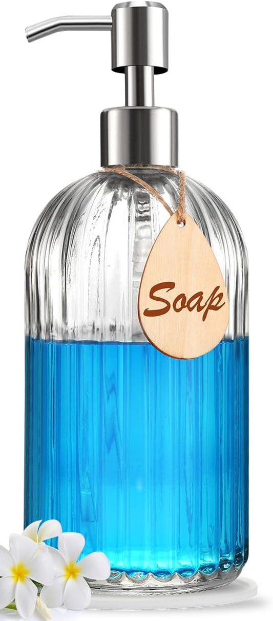 2025 Version soap Dispenser with Silicone Pad – Premium Quality – Dish Soap Dispenser, Hand Soap Dispenser – Rust Proof Stainless Steel Pump – Ideal for Kitchen Dish Soap, Bathroom Soap