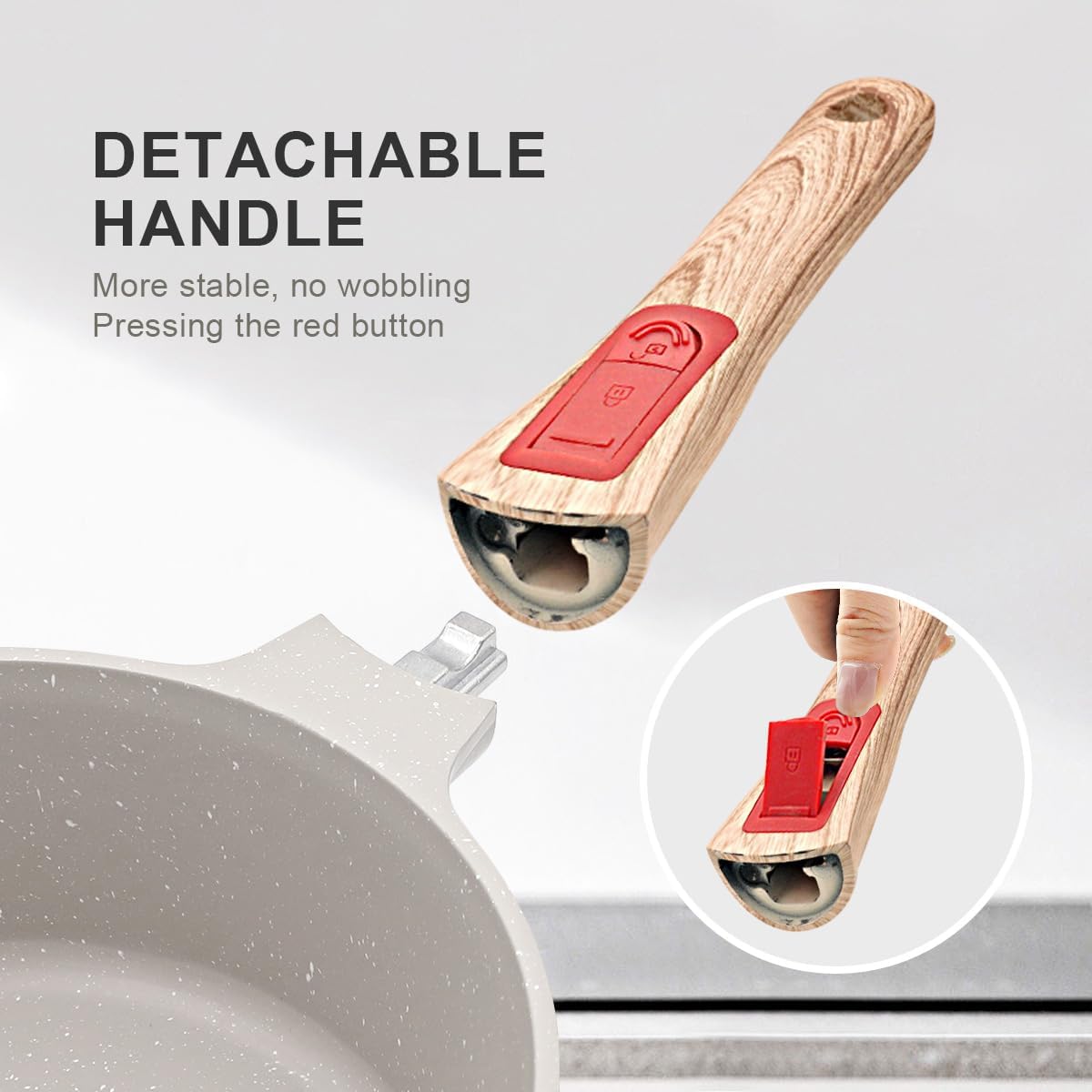 2.3 Quart Nonstick Saucepan with Lid, Small Sauce Pan for Cooking Milk Pot with Detachable Handle, Compatible for All Stoves, Oven Safe (White)