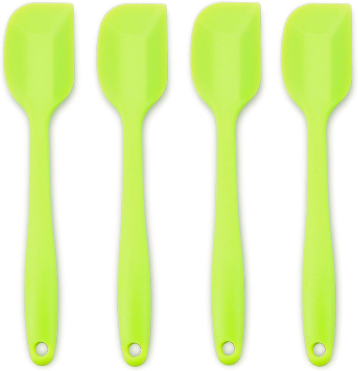 Silicone Spatula 4-piece Set, Heat-Resistant Non-stick Rubber Spatulas with Stainless Steel Core, Green