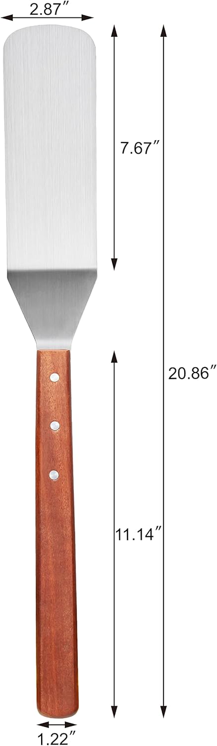 New Star Foodservice 38200 Wood Handle Flexible Grill Turner/Spatula, 21-Inch