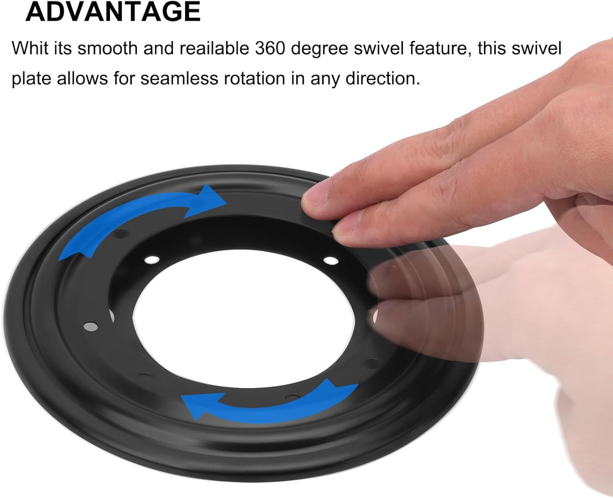 2Pack 5.5" Lazy Susan Hardware 5/16" Thick Round Rotating Bearing Plate, Black Swivel Plate Base 300lbs Capacity Lazy Susan Turntable Bearing Base for Rotating Table, Serving Tray, Kitchen