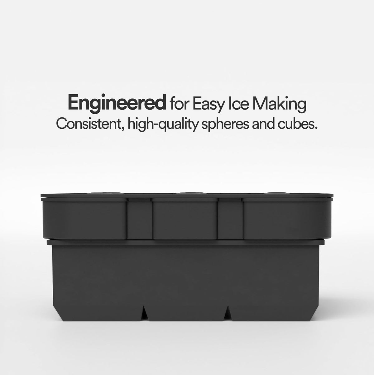 glacio Silicone Ice Cube Trays – Large Silicone Molds for 2-Inch Ice Cubes and Spheres Whiskey Ice Cube Trays with Lids for Cocktails & Bourbon – Set of 2