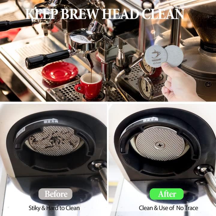 58.5mm Espresso Puck Screen - 2 Packs 1.7mm Thickness 150μm Espresso Puck Screen with Walnut Holder,Reusable Stainless Steel Replacement Part Compatible with 58mm Portafilter Series Espresso