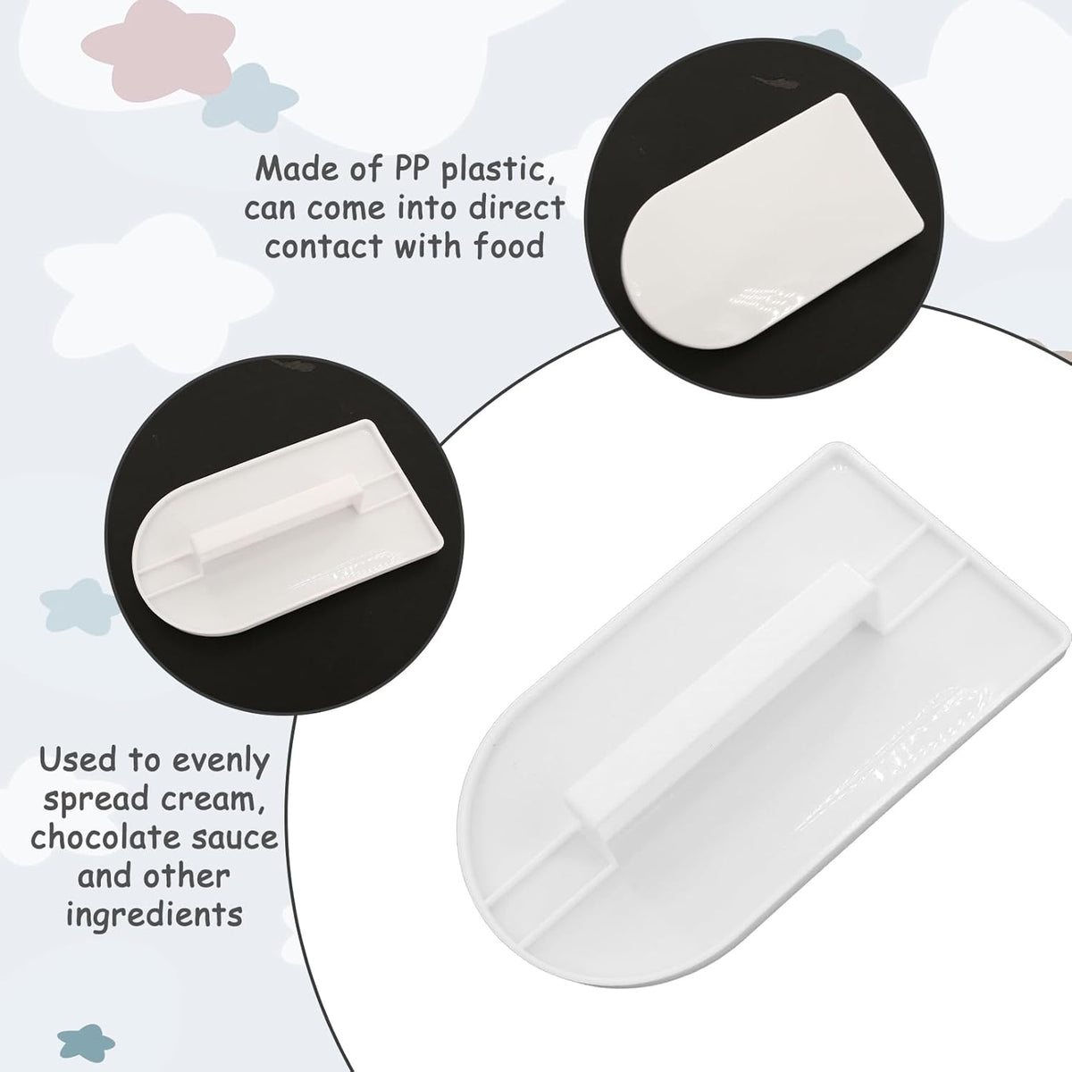 5 Pcs Fondant Smoother, Icing Smoother Essential Baking Tools for Perfectly Smooth Cakes(White)