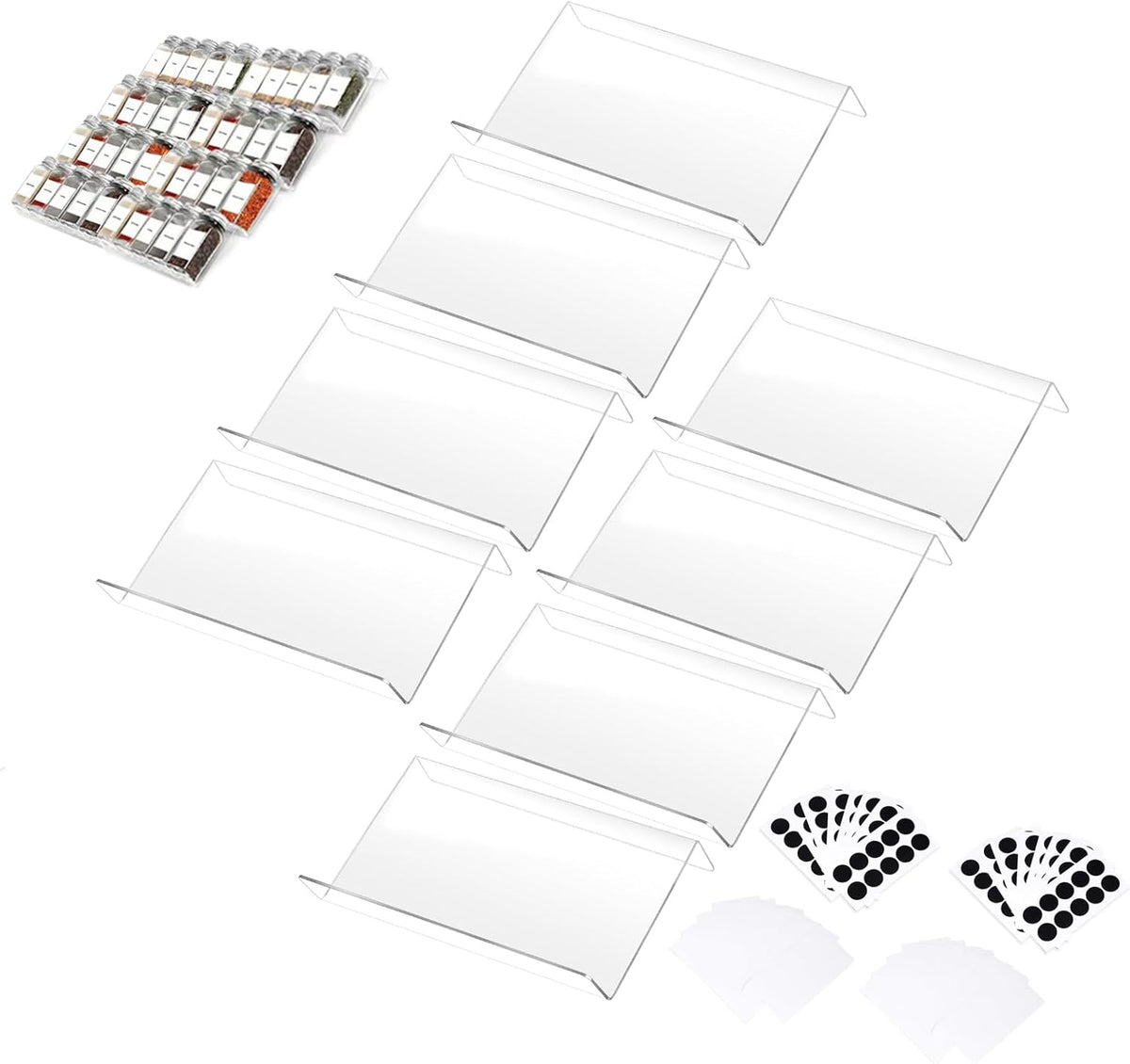Acrylic Seasonings Spice Rack,Acrylic Spice Drawer Organizer,4 Tier,for Drawer/Countertop,Organize and Display Your Spices,and Seasonings(Jars not included)