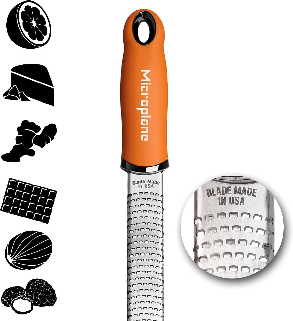 Microplane Premium Classic Series Zester Grater, 18/8, Orange