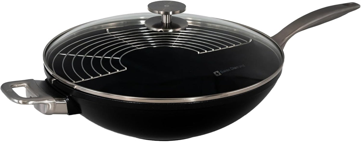 Swiss Diamond Nonstick Wok with Lid - 12.5"