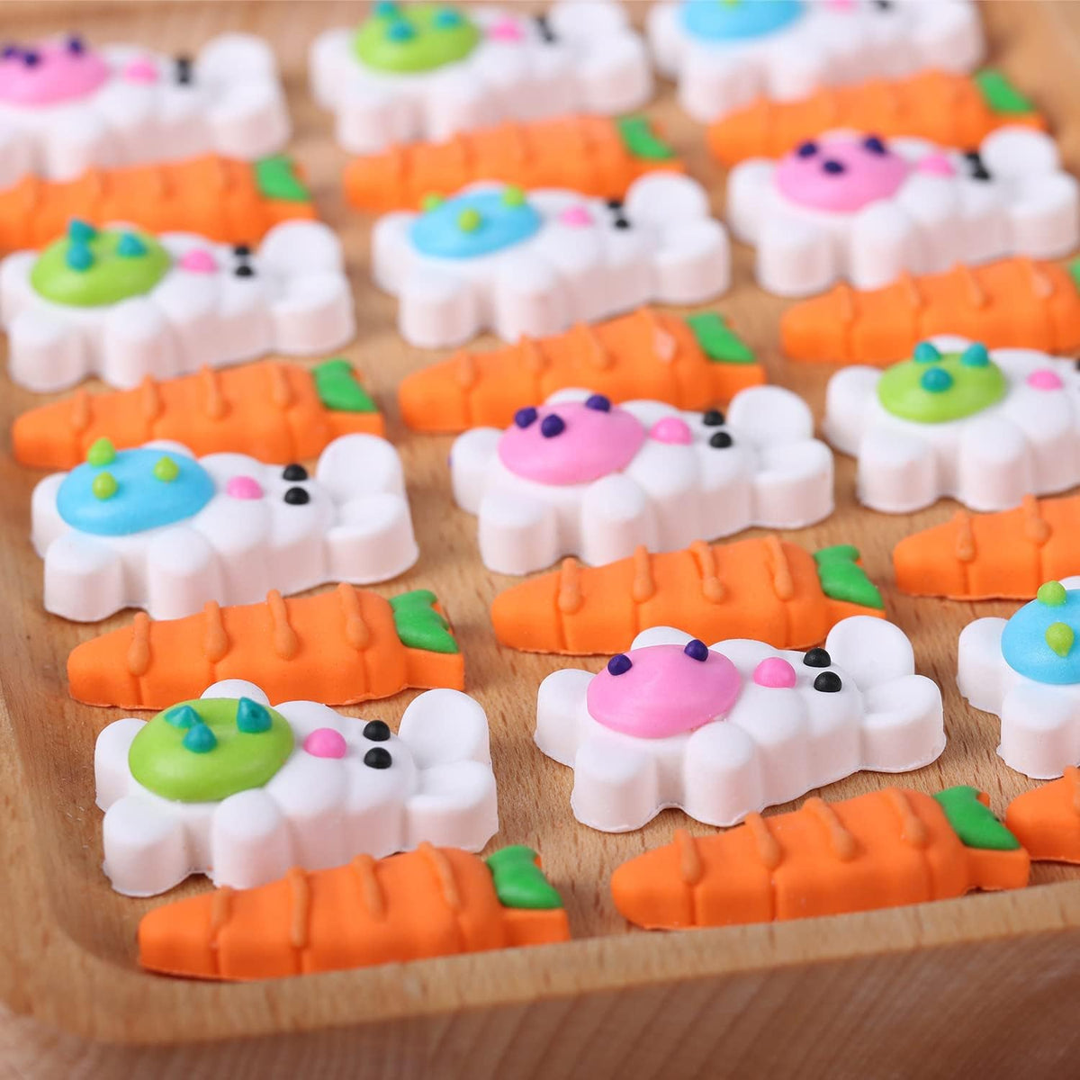 Edible Easter Cake Decorations for Cake Decorating, Carrot Cake Decorations, Bunny Cupcake Toppers for Easter Theme Cake, Macarons, Cookies, Waffles, Cakecircles