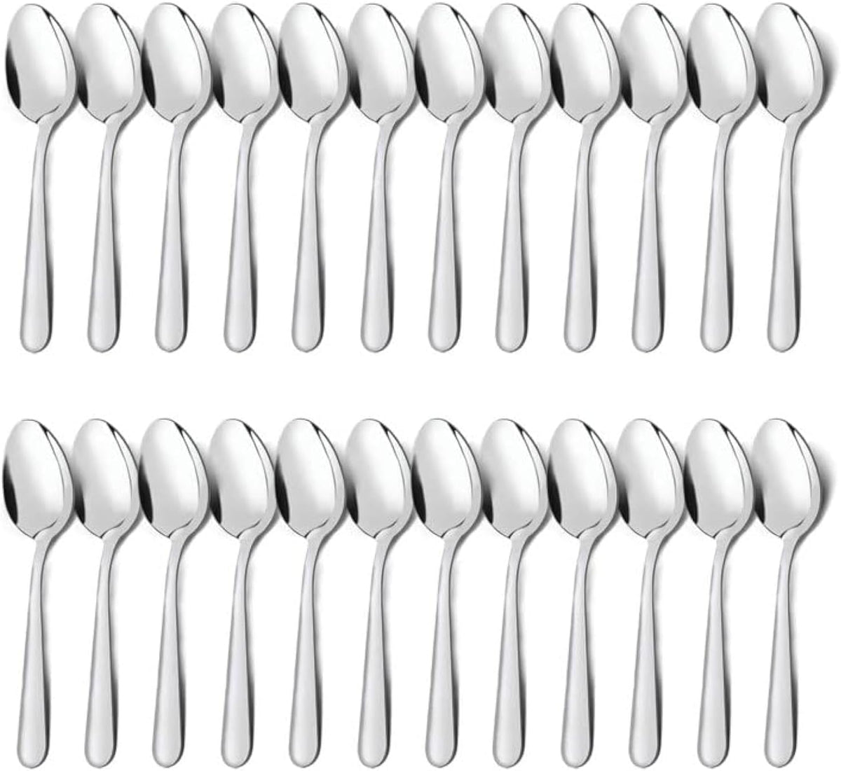 24-Piece Dinner Spoons Set (6.7 inch), Unokit Stainless Steel Spoons silverware, Dessert Spoon, Tablespoon, Silverware Spoons Only for Home, Kitchen or Restaurant - Mirror Polished, Dishwasher Safe