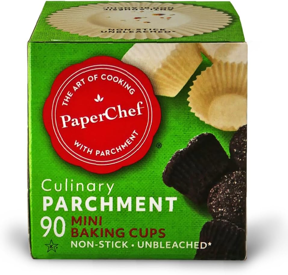 Mini Parchment Baking Cups - Easy Release, Non-Stick Paper - 90 Count