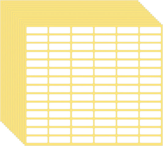 1260 Pcs Matte White Labels Stickers Small Blank Labels Removable Sticky Price Tags Labels Stickers for Jars Boxes School Office Kitchen (10 X 31 mm)