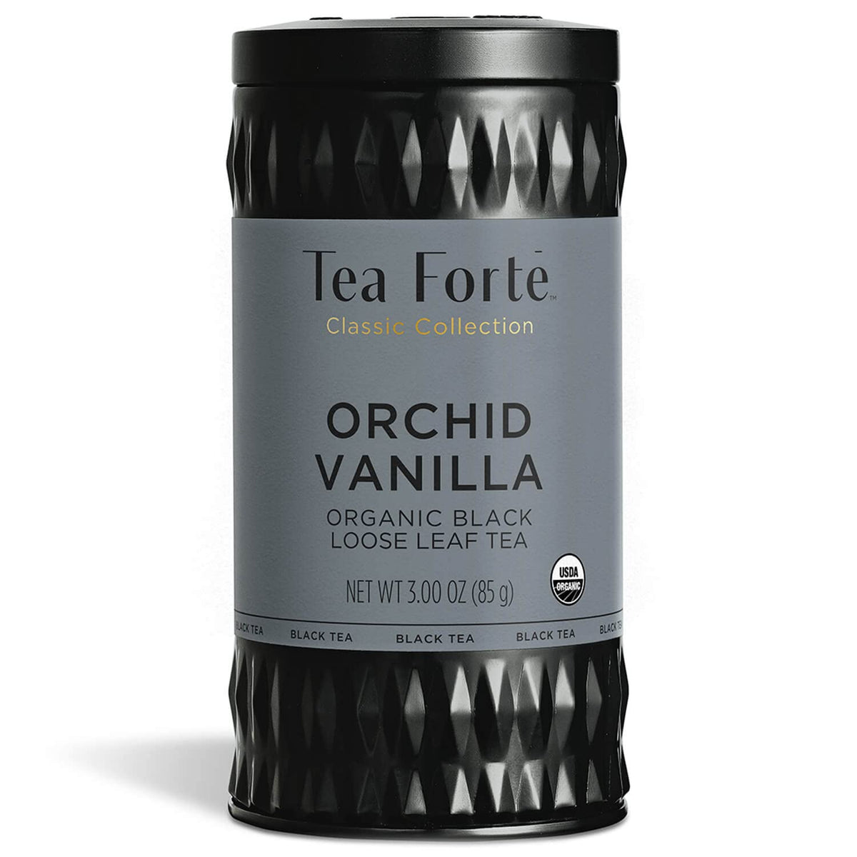 Tea Forte Orchid Vanilla Premium Organic Loose Leaf Caffeinated Black Tea Blend Canister, Makes 35-50 Cups