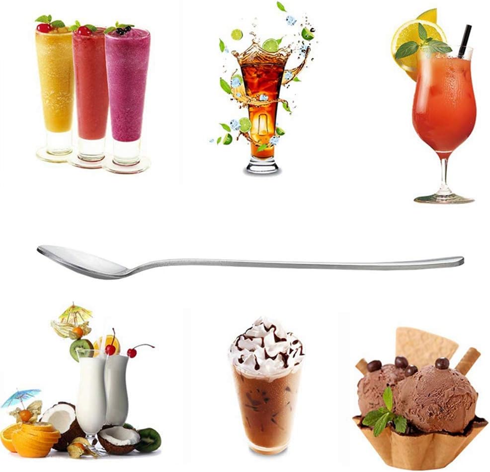 20 Piece Long Handle Iced Tea Spoon, Stainless Steel Coffee Mixing Spoons - Long Cream Dessert Spoons