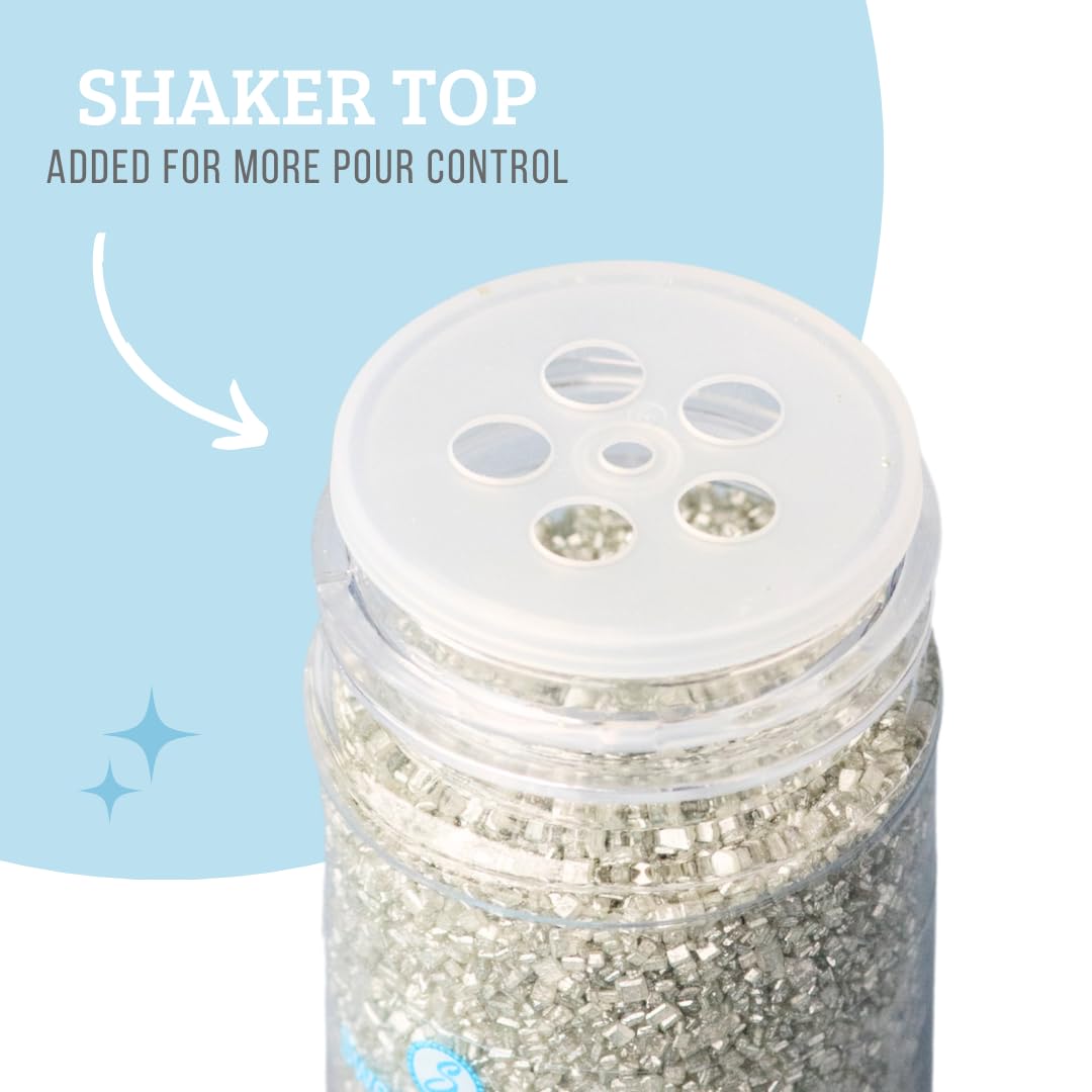 Sweets Indeed Sprinkles, Edible Sprinkle Sugar Mix, Perfect for Cake Decorations, Baking, Ice Cream, Cookies, Cupcake Topper, 5 ounces (Silver)