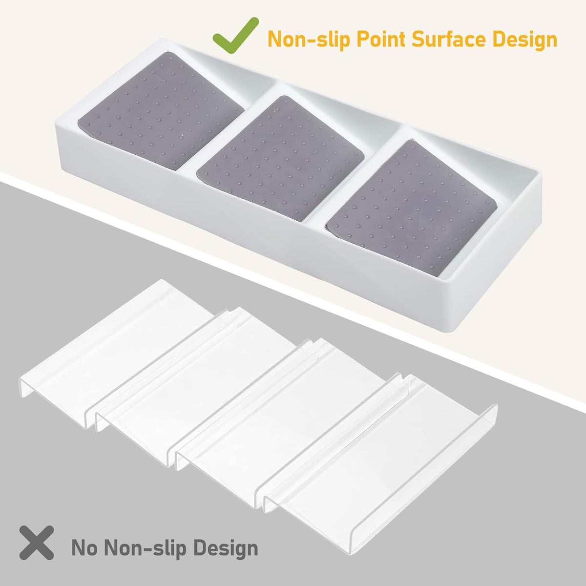 Spice Drawer Organizer, 3 Tier Non-Slip Silicone Seasoning Jars Drawer Insert, Spice Rack Organization for Drawer, Kitchen Spice Rack Tray for Cabinet Countertop Makeup Storage-1 Pack