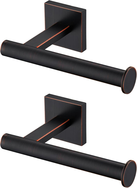KOKOSIRI Toilet Paper Holder Oil Rubbed Bronze for Bathroom Kitchen Toilet Roll Holder Hold Mega Rolls Wall Mount, Stainless Steel 2 Pack, B2008ORB-P2