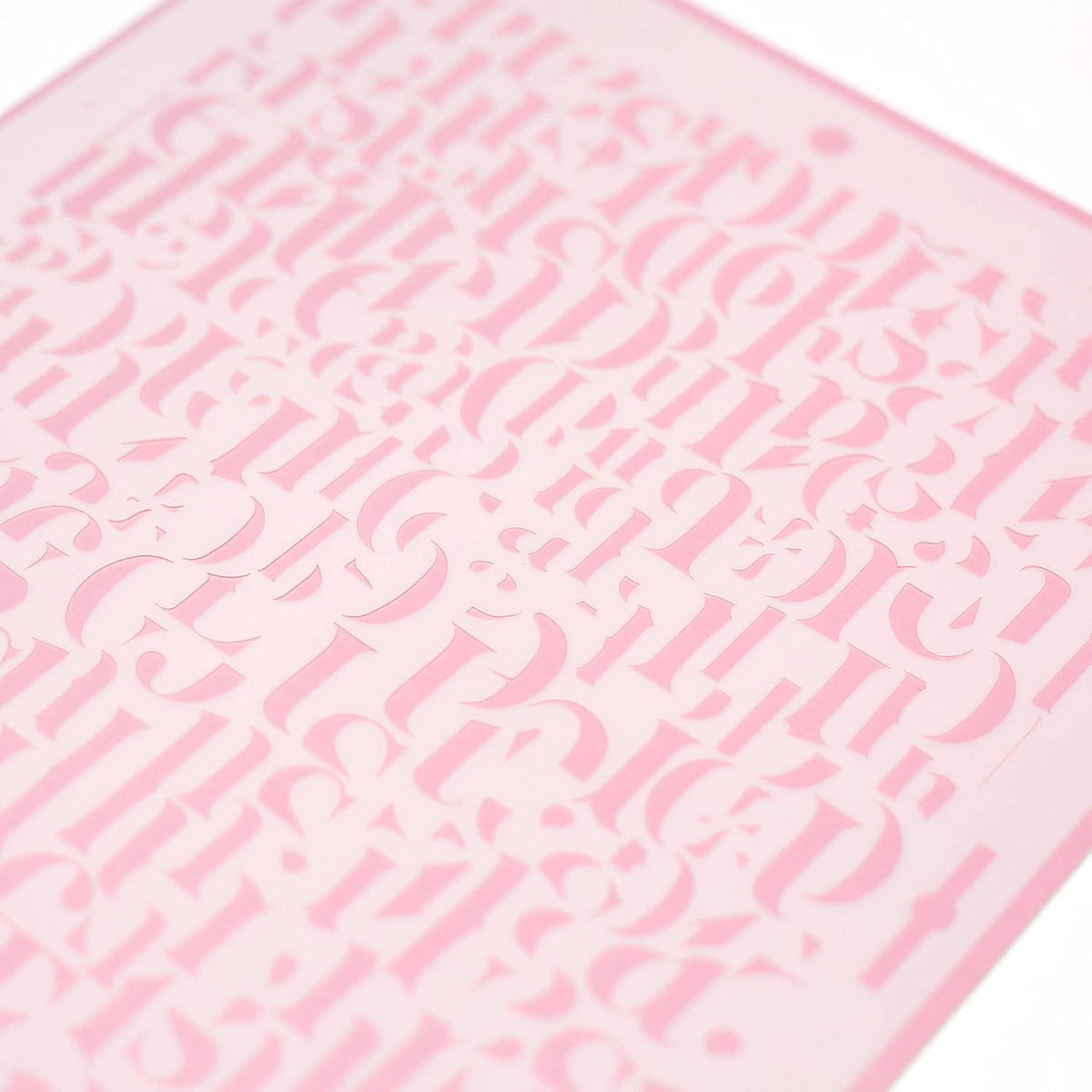 Alphabet Cake Stencil - Seamless Delicate Pattern for Decorating Tall Double Barrel Cake to Use with Buttercream, Royal Icing, Ganache, Paint, Airbrush (TULIS)