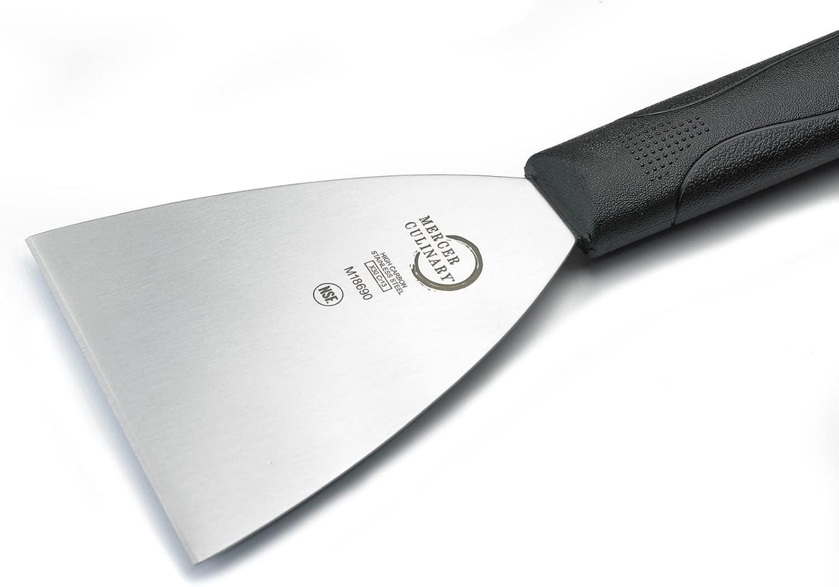 Mercer Culinary Millennia Grill Scraper, 4 Inch x 4-1/2 Inch Blade, Black Handle