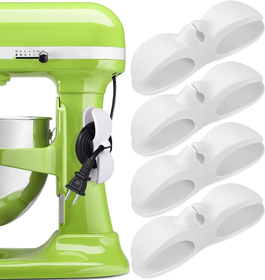 Cord Organizer for Appliances, 4PCS Kitchen Appliance Cord Winder Cord Organizers, Cord Holder Cord Wrapper for Appliances Stick on Pressure Cooker, Mixer, Blender, Coffee Maker, Air Fryer