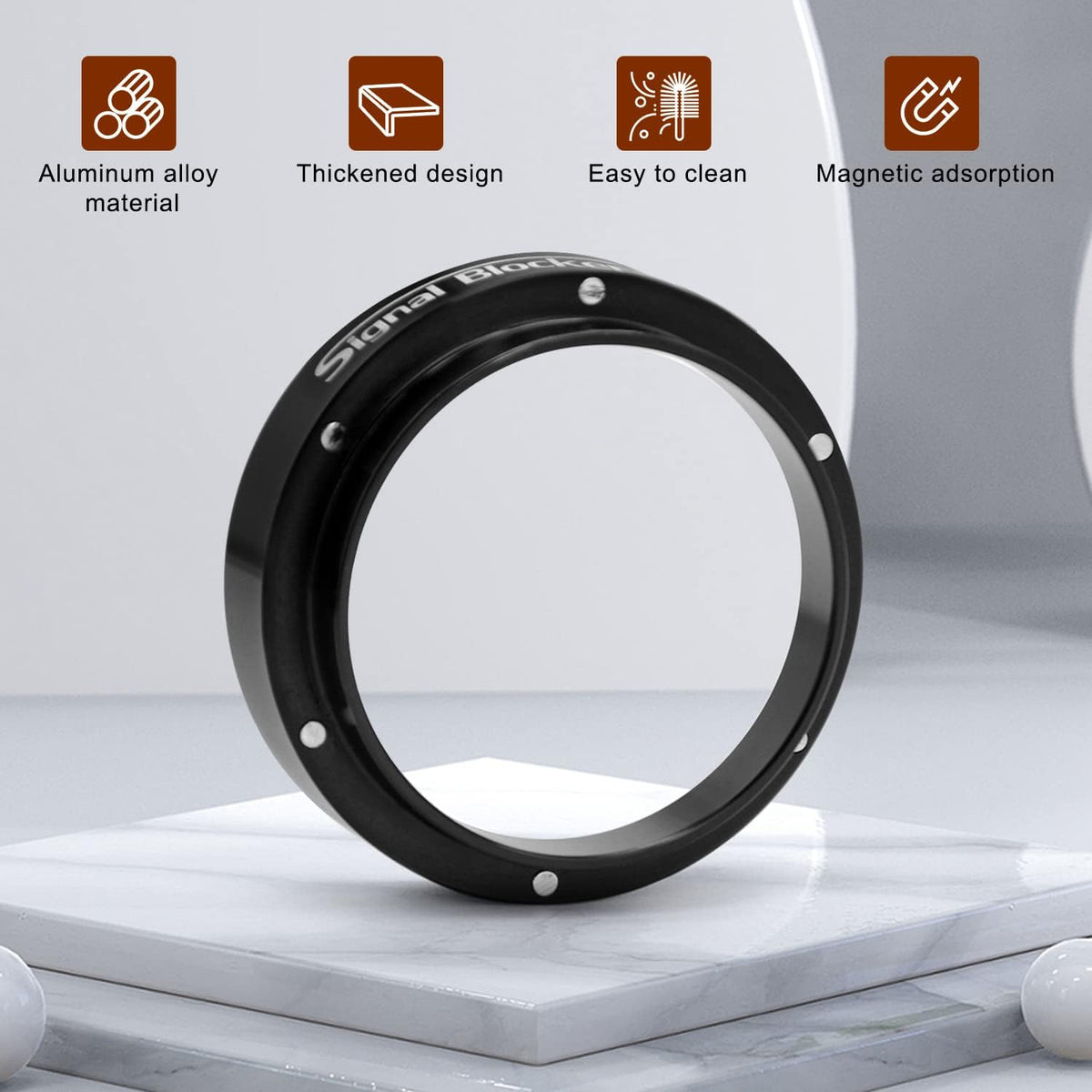 51mm Espresso Dosing Funnel: 51mm Portafilter Funnel Magnetic Coffee Dosing Ring Aluminium Metal | Espresso Machine Accessories Bundle Including Espresso WDT Tool