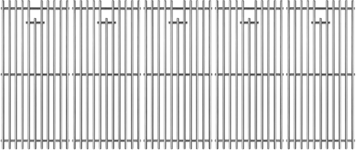 16517 Stainless Steel 5 Cooking Grates Replacement Parts for Bull Angus 40" Grill 57568 57569 57568CE 57568AGA 57569CE Brahma Lion Premium L90000 57569CE 57569CE Gas Grill 19-1/4"