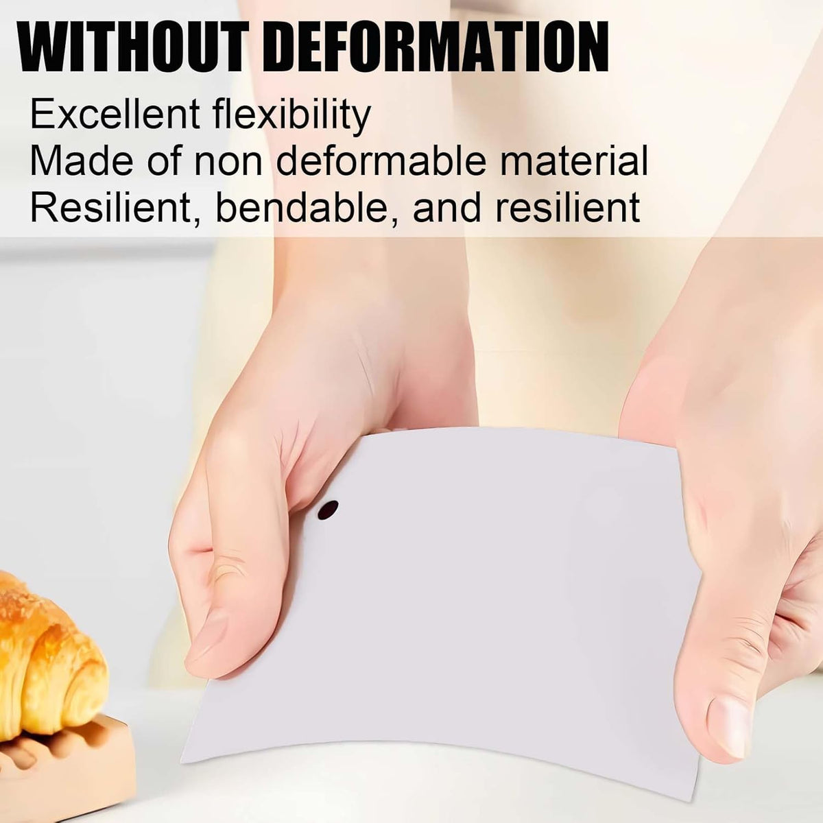 Dough Scraper Plastic Bench Scraper, Dough Scraper Tool Dough Cutter, Flexible Bench Scraper for Making Bread Pizza, 4 PCS