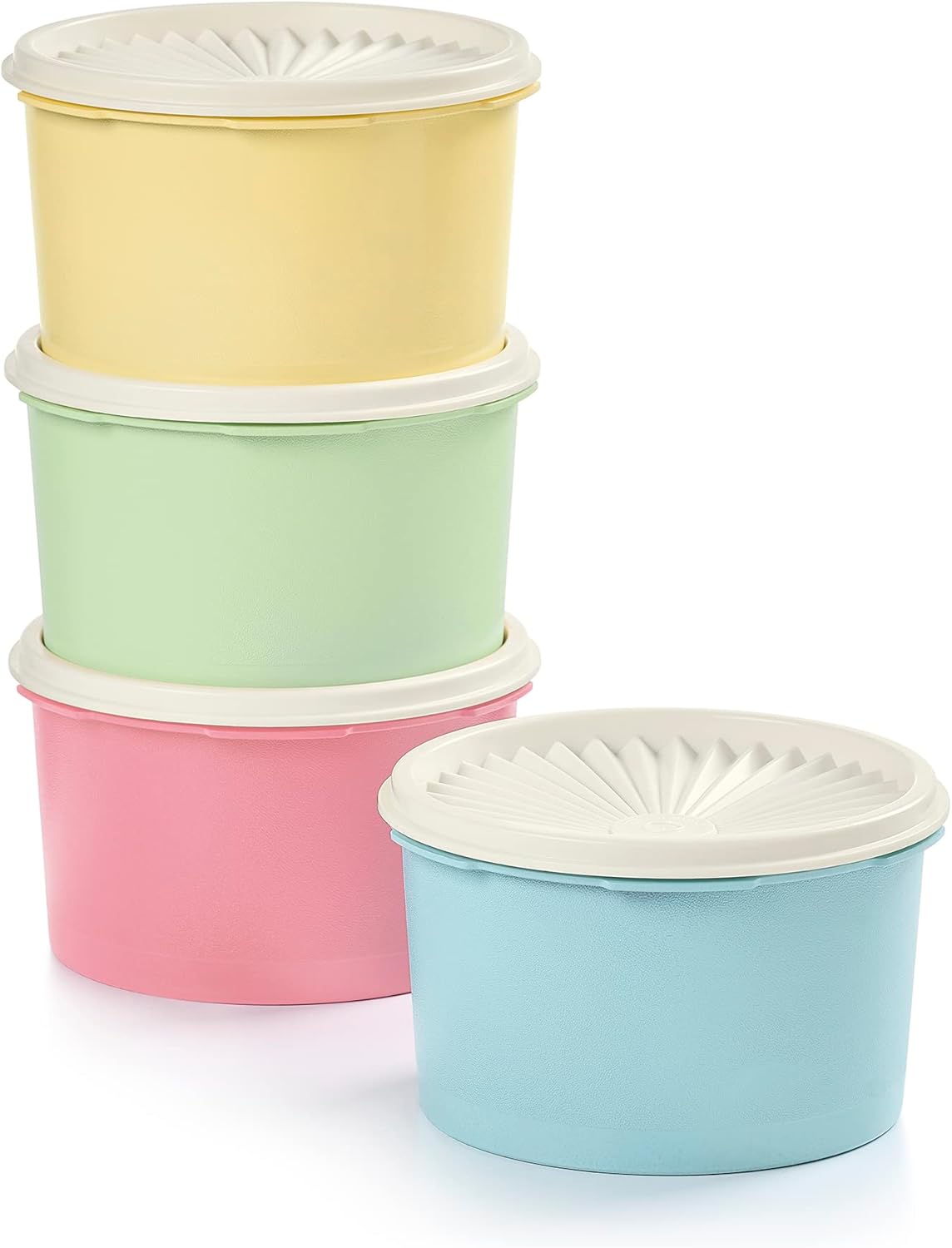 Tupperware Heritage Collection 8 Piece Food Storage Canister Set in Vintage Colors, Dishwasher Safe and BPA Free (4 Containers, 4 Lids)