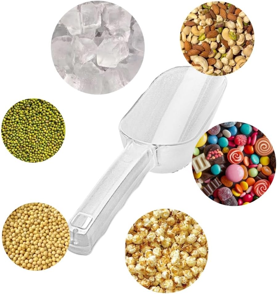 ice maker scoop,ice scoopers for ice bucket,Polycarbonate Utility Ice Scoop, 7 Oz, No BPA,Clear, Ergonomic Handle, Applicable to: Ice Maker, Ice Cream, Pets Food, Coffee Beans(1 pack) (s)