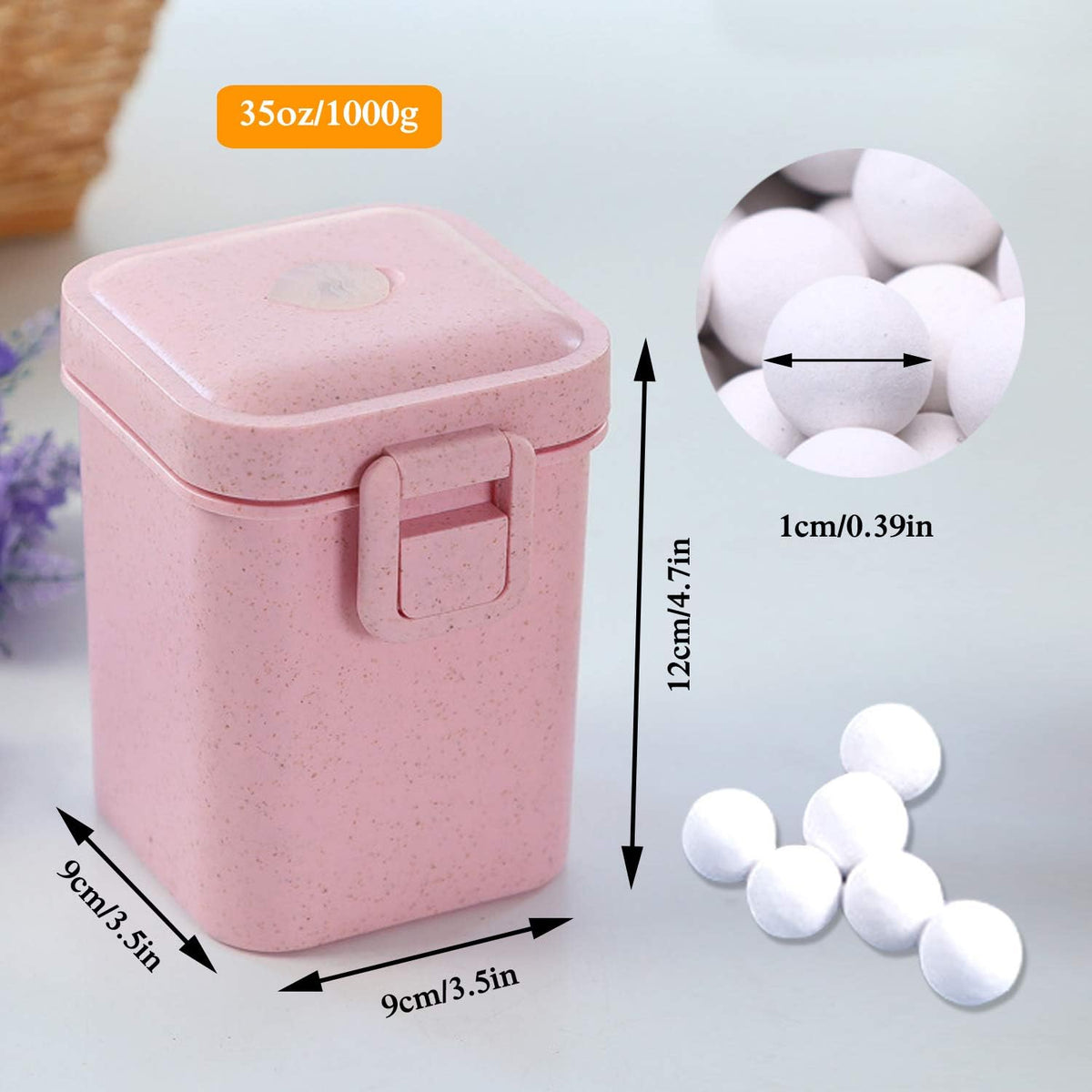 2.2Lb Ceramic Pie Weights Baking Beans Pie Crust Reusable 10mm Weights Natural Ceramic Stoneware with Wheat Straw Container (35 Oz Total) (Pink)