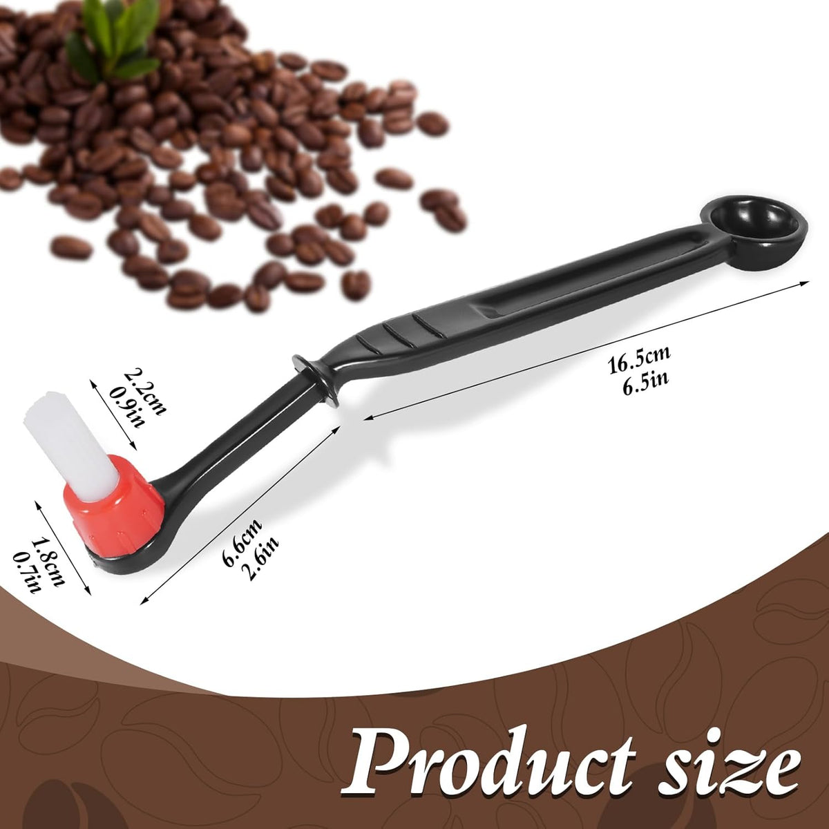 Espresso Coffee Machine Cleaning Brush 2 Pieces Coffee Brush Espresso Cleaning Brush with Spoon Head for Coffee Grinder and Espresso Cleaning