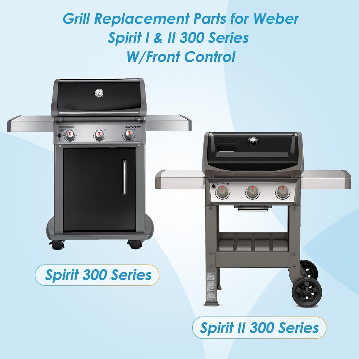 7638 17.5" Grill Grates Replacement for Weber Spirit II 300 Series, for Weber Spirit 300 Grill Grates, Genesis Silver/Gold/Platinum B/C, Genesis 1000-5000 for Weber Grill Grates
