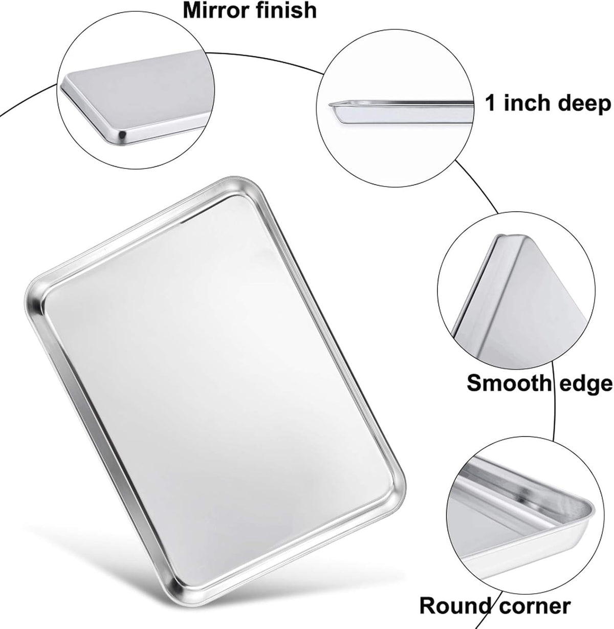 TeamFar Baking Sheet with Cooling Rack Set (3 Pans + 3 Racks), Stainless Steel Cookie Sheet Cooking/Baking, Healthy & Dishwasher Safe, Sturdy & Long Lasting