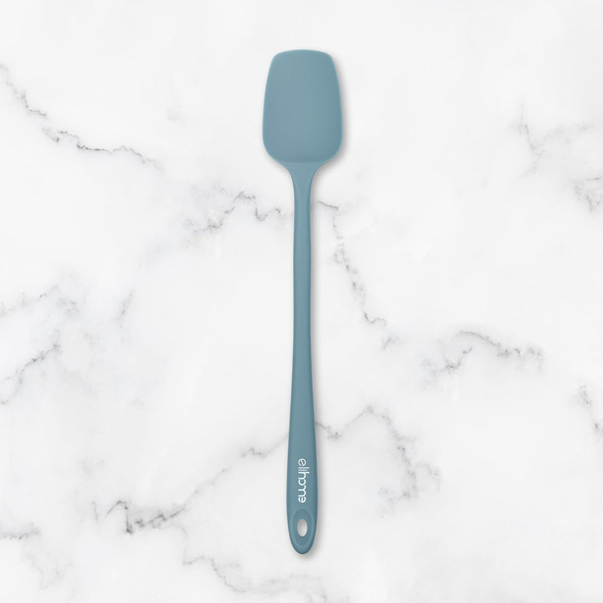 Elihome Skinny Silicone Spoonula - Non-Stick Heat Resistant Silicone Scraper Spatula for Mixing, Serving, Scraping, Stirring, and More - 11 Inch, Slate Teal Grey