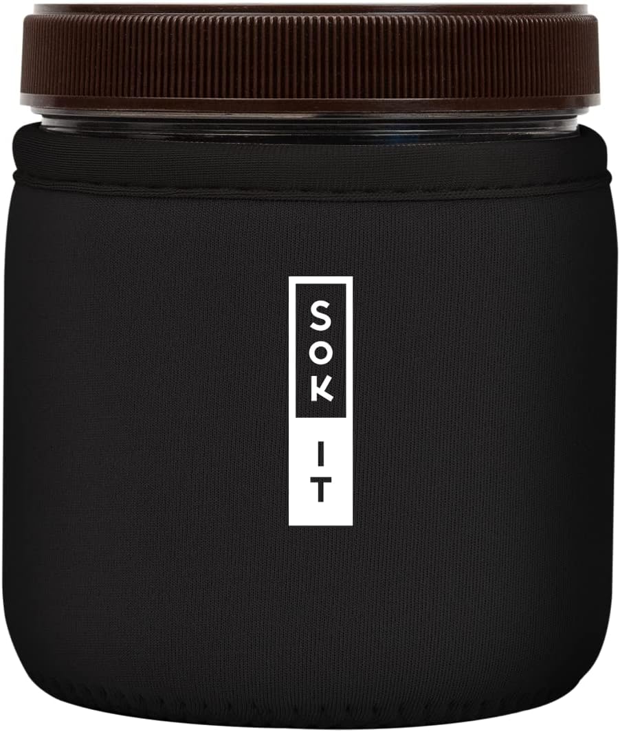 Sok It IceCreamSok Insulated Neoprene Cover (Black, Straight Ice Cream Pints)