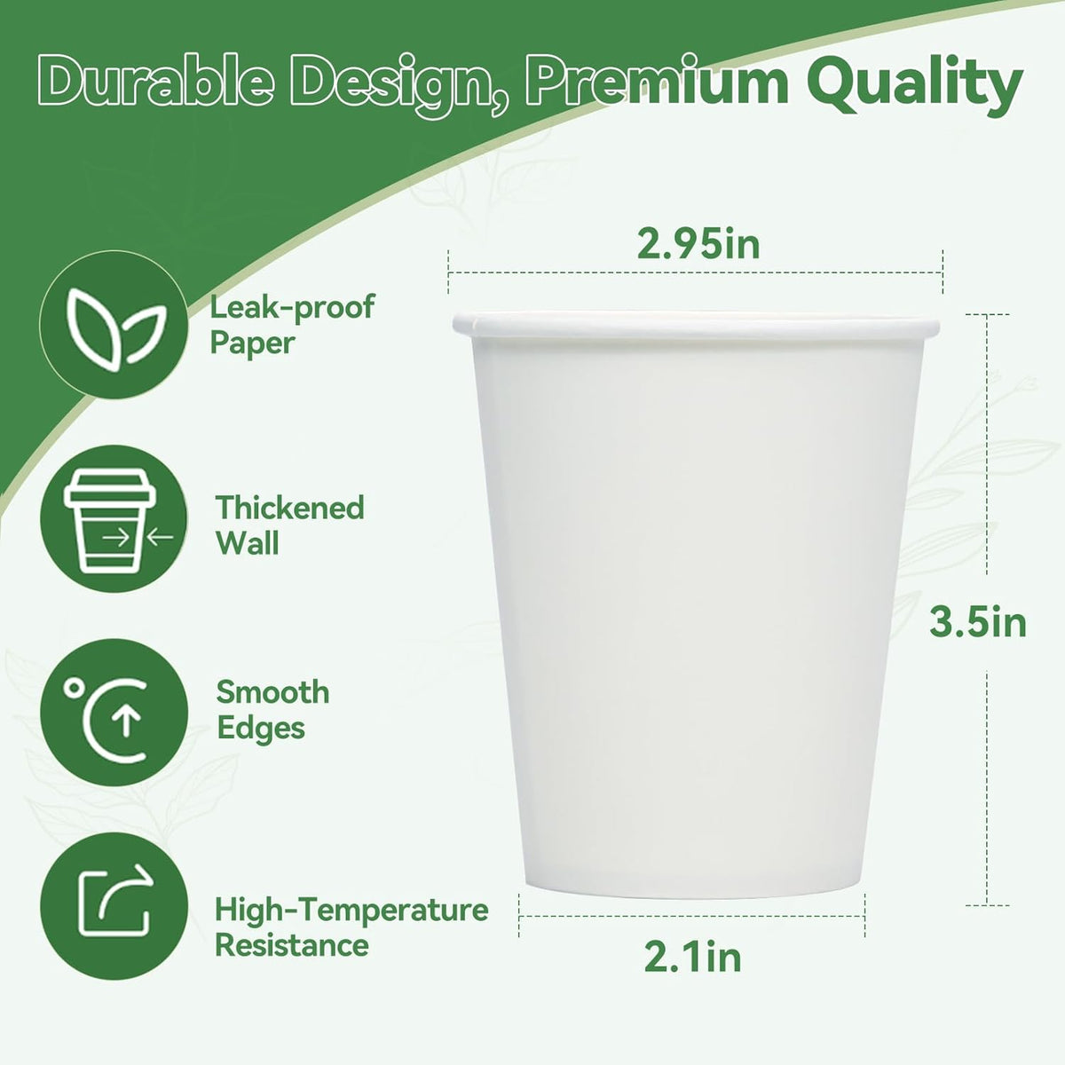 Disposable Cups, 200 Pack 8 Oz Paper Cups, Disposable Coffee Cups 8 Oz, Hot Cups Tea Cups Water Cups for Home Office Travel Party