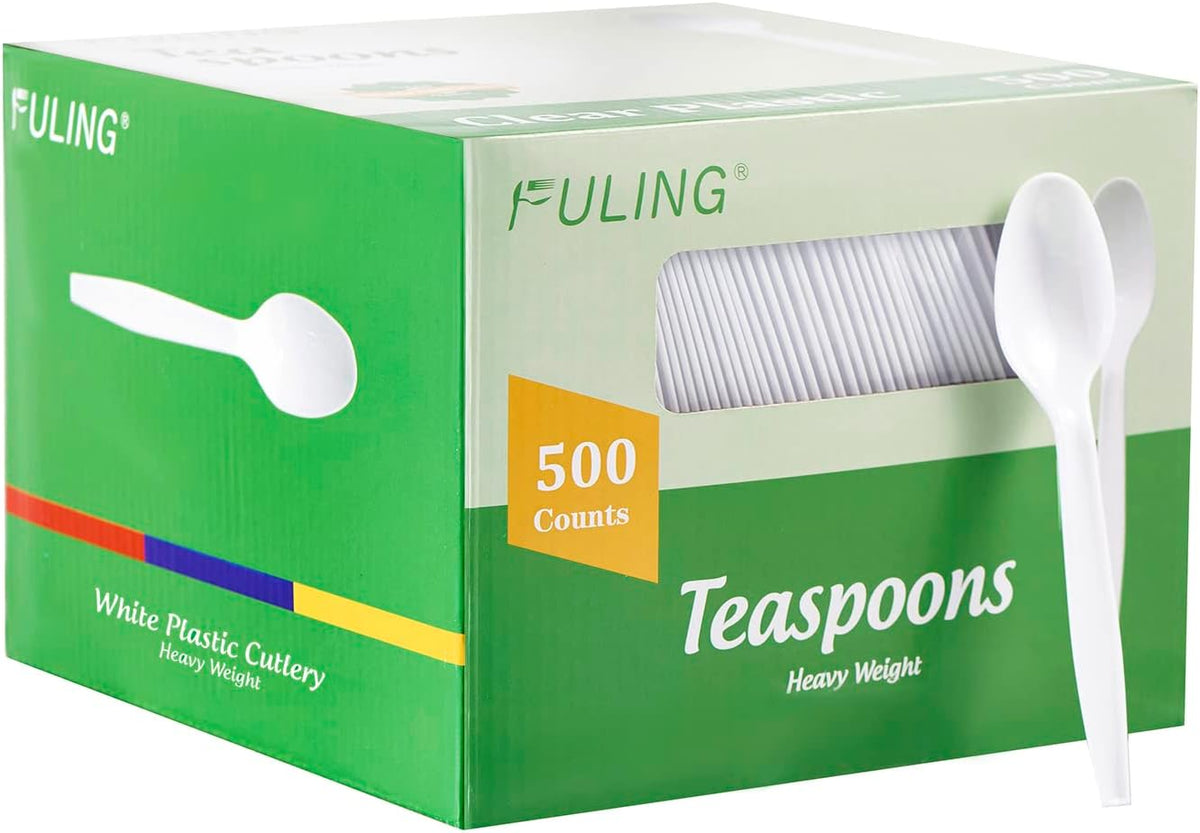 500 Count Heavy Duty White Plastic Tea Spoons Disposable Cutlery Party Utensils Heavyweight